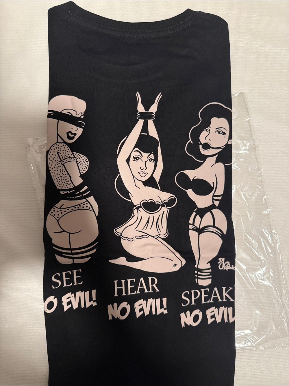 Graphic Short Sleeve Tee - See No Evil, Hear No Evil, Speak No Evil Illustration